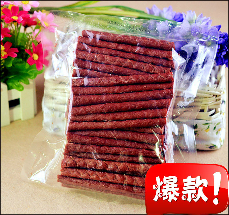 包邮香浓美味半软牛肉棒 牛肉条金毛泰迪宠物零食狗狗零食450g