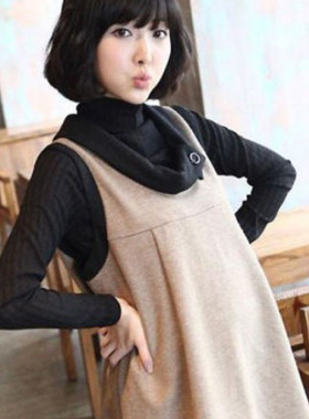 慈颜春秋款韩版时尚孕妇装连衣裙背心裙 两件套长袖BBSS6082