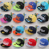 韩版 春秋棒球帽子儿童平沿帽男女童嘻哈帽街舞帽鸭舌遮阳帽潮亲子