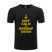Calm and Satan 男式 Worship Keep Gothic Demon T恤 Emo 666