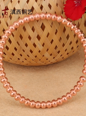 同古纯红女款压筋铜手镯