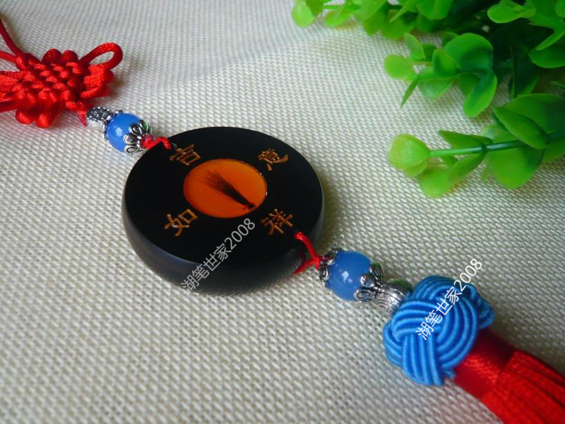 黑檀木檀木一帆风顺胎发车挂宝宝胎毛胎发婴儿纪念品