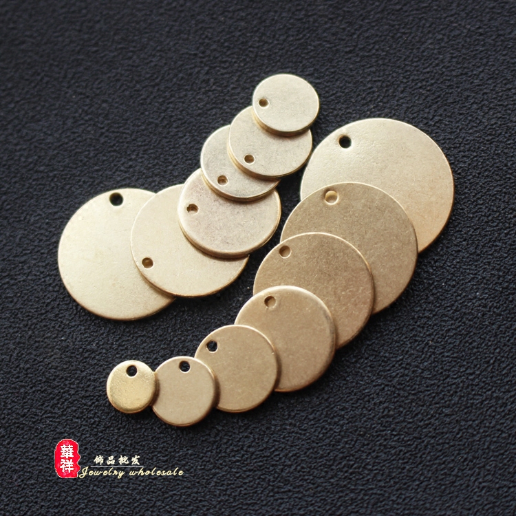 厚款 6/8/10/12/14/16/18mm纯铜单边孔圆片 DIY黄铜吊牌饰品配件,饰品/流行首饰/时尚饰品新,其他DIY饰品配件,淘宝优惠券,粉丝福利购,淘宝优惠卷