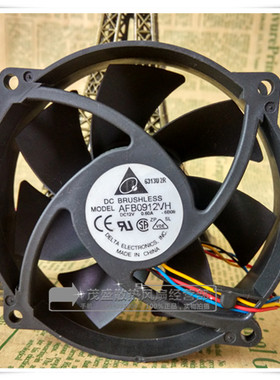 原装台达AFB0912VH 9225圆形风扇 12V 0.60A 四线PWM CPU散热风扇