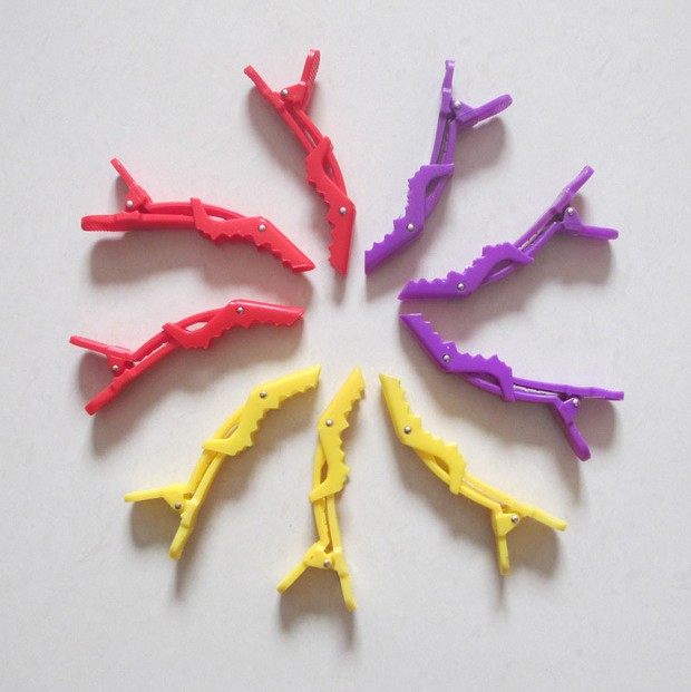 美容美发烫发夹理发彩色鳄鱼夹鸭嘴夹发廊用长嘴夹