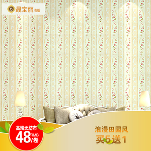 晟宝丽无纺布壁纸条纹碎花墙纸简约现代卧室客厅电视背景墙纸环保
