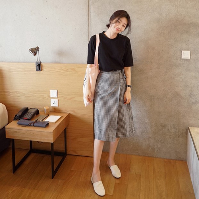 Q05韩国女装代复古万年款朝阳格子棉夏女半身裙显瘦百搭通勤现货|msdalam kategori Butik wanita / wanita, skirt - dari Buy2taobao.com untuk memberikan perkhidmatan ejen Taobao profesional membeli