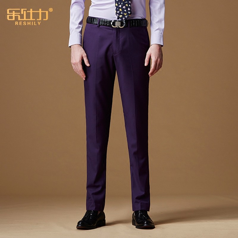 乐仕力男士西装裤青年修身西裤男裤四季商务休闲紫色柔软小脚裤子在类目 男装, 西裤中 - 来自Buy2taobao.com提供专业的淘宝代购服务