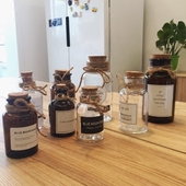 棕色大小口插花瓶复古玻璃瓶水培插花器家居装 饰道具文艺小棕瓶