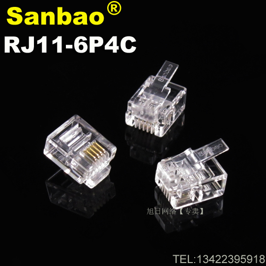 ̨ÍåÔ×°Èý±¤ 6P4Cµç»°Ë®¾§Í·RJ11µç»°Í·Ô×°Ë®¾§Í·µç»°²åÍ·