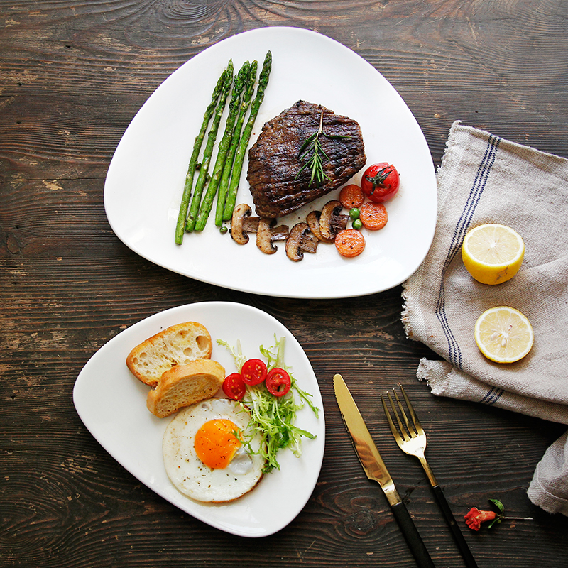 欧式asa餐具大盘白色哑光陶瓷