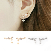 Pink Empress authentic Korean temperament ear jewelry pin shining diamond star stud earrings are hypoallergenic