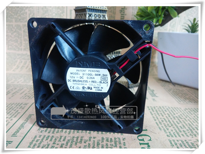 美蓓亚MNB 3110GL-B4W-B44 12V 0.26A 8CM 机箱8厘米散热风扇 2线