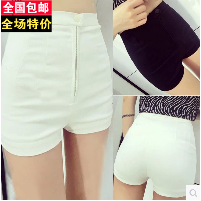 春夏新款 韩版时尚复古简单纯色高腰显瘦百搭包臀百搭休闲短裤女在类目 女装/女士精品, 裤子, 休闲裤中 - 来自Buy2taobao.com提供专业的淘宝代购服务
