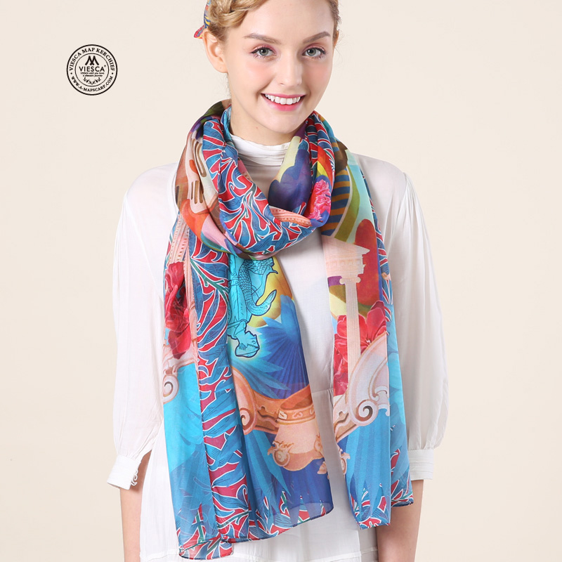 Viesca轻便希腊雅典文创长丝巾