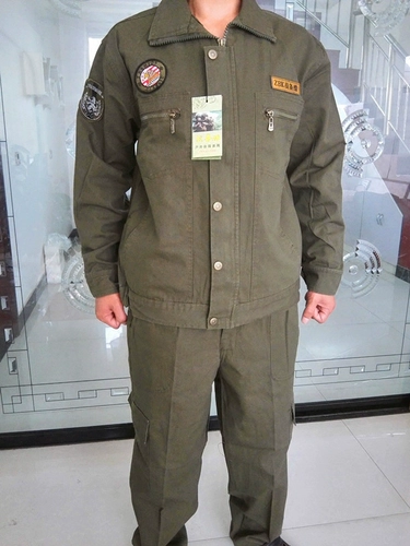 Чистый хлопковый рабочая одежда набор мужской толстой износостойкой стойкость и пламя антипроницаемая сварочная форма не может позволить себе мяч