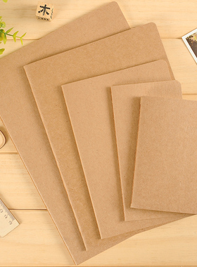 本木/自然 车线本软面抄 线装简约牛皮纸封面横线空白练习本草稿纸办公学生笔记本文具记事本日记本子小本子