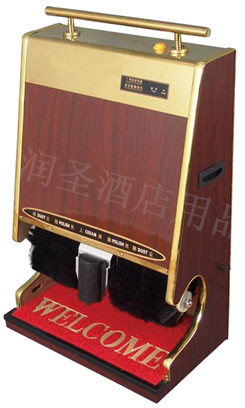 酒店宾馆木纹感应擦鞋机 家用全自动立式擦鞋器 多功能擦鞋机图片