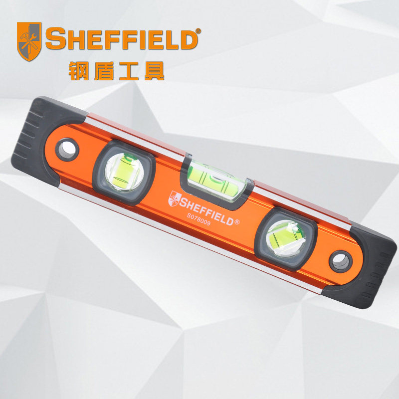 钢盾工具测量水平尺230mm带磁性高精度铝合金鱼雷式水平尺正品