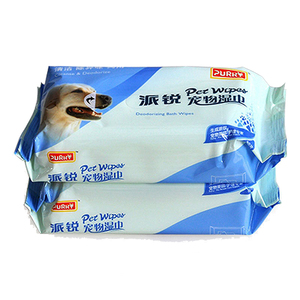 3包派锐狗湿巾清洁除臭宠物湿巾纸巾擦泪痕擦脚猫咪泰迪金毛除味
