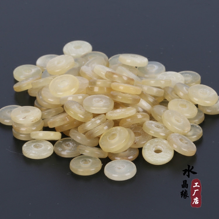 DIY散珠   天然牛角算盘珠隔珠隔片扣片垫片牦牛角隔片佛珠配饰