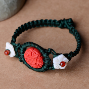 Ancient tree thousand vine ethnic Chinese jade bracelet original lines to prepare exquisite lacquer seashell flower bracelets woman