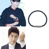 Thiers李钟硕朴炯植同款 韩国正品 代购 皮质编制情侣手链饰品