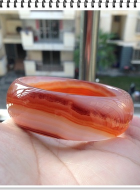 佳石琦缘巴西天然红色象形山河玛瑙手镯加宽加厚特原石玉镯女礼12