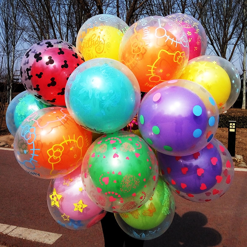 超厚双层透明球中球气球儿童玩具地推小礼品装饰包邮儿童多款混搭
