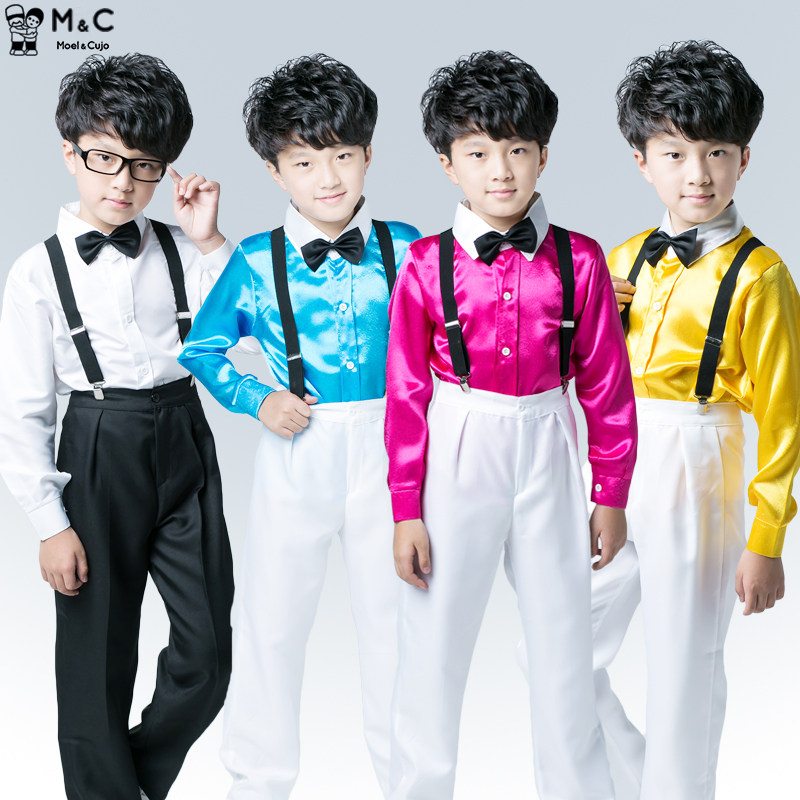 六一儿童背带裤大合唱服春夏演出服长裤小学生男少儿舞蹈表演服装