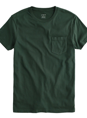 J.Crew复古口袋T恤RRL贝克汉姆同款短袖男圆领阿美咔叽复古潮薄款