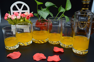 正品利比玻璃珠点杯古典杯直身杯饮料杯果汁茶水杯23106 23186