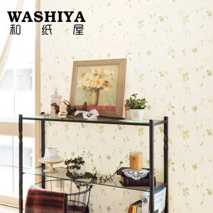 【和纸屋】田园风淡绿色压花客厅卧室 进口日本墙纸壁纸 按米卖