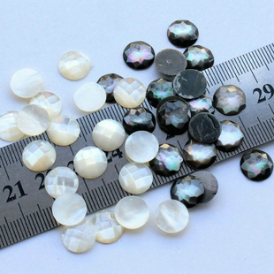 白蝶贝黑蝶贝 10mm网面鼓面戒面贴片 diy饰品配饰 材料配件