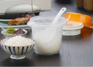 日本进口 inomata多功能微波炉专用煮饭碗煮饭器蒸饭碗煮饭盒