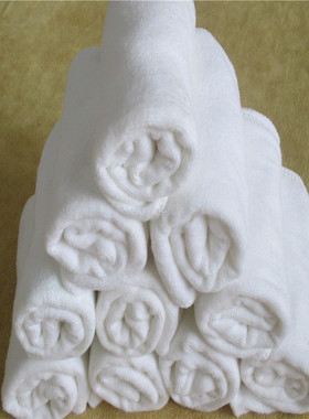 酒店宾馆白色毛巾美容院足浴面巾吸水洗脸毛巾超细纤维巾不掉毛