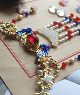 水墨音色汉服项圈/或材料包璎珞