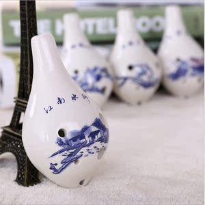 中式传统民间工艺陶瓷大长嘴陶笛吹奏乐器 德化精美陶瓷吹奏乐器
