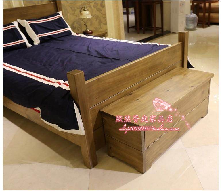 实木床尾柜床尾凳松木