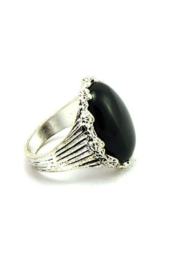 外贸饰品全新银色精美黑水晶质感