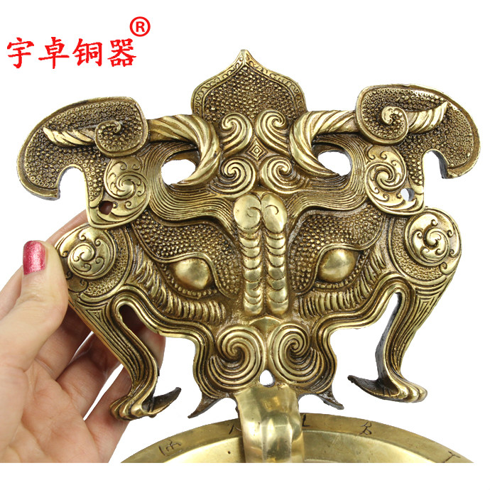 宇卓铜器纯铜门饰饕餮黄铜工艺品