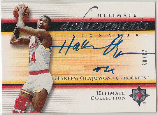 nba球星卡 ud 火箭队传奇 奥拉朱旺 签名 终极限量亲笔签字卡