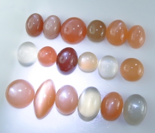 吊坠0114 戒指面 天然糖果月光石猫眼裸石 彩色月光石猫眼