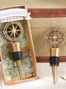 RedBox复古风 古铜色指南罗盘红酒塞 Vintage Wedding Favor