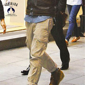 ADSK潮牌余文乐原宿风修身纯棉男装军裤工装长裤休闲裤子