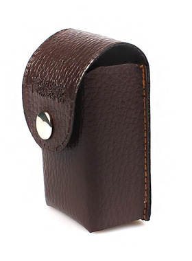 新款棕色皮质便携式折叠眼镜盒皮制老花眼镜盒折叠眼镜包装盒黑色