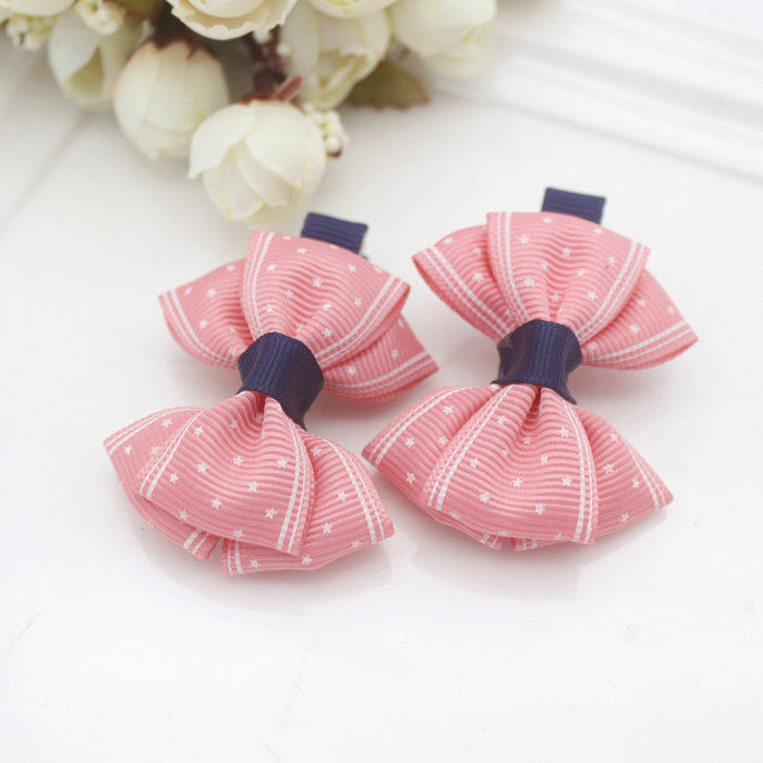儿童发饰韩国织带蝴蝶结发夹婴儿小清新发卡女童头饰宝宝卡子边夹