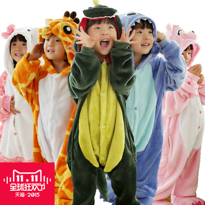 Children Cartoon Animal Flannel Pajamas Christmas Gift kids