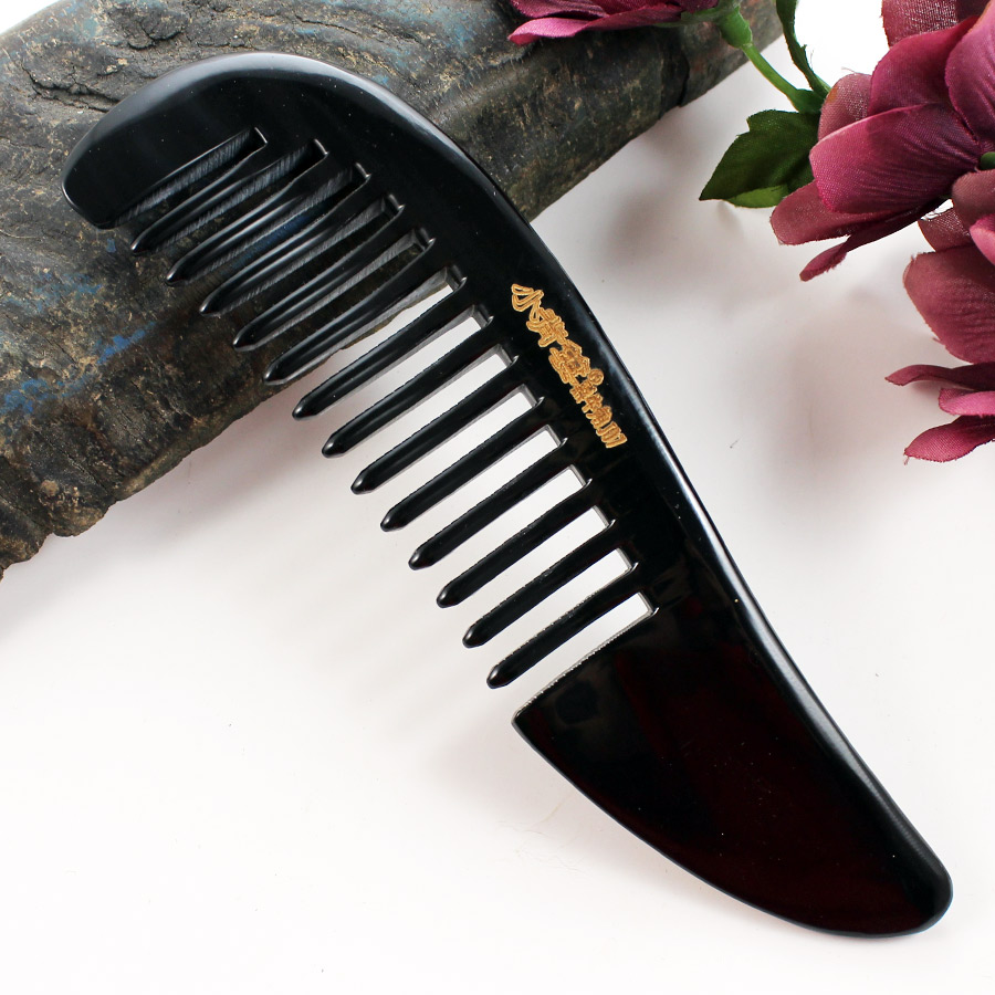 小背篓黑水牛角子免压天然手工 宽齿大齿保健按摩护发便携梳礼物