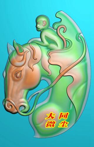 浮雕图 精雕图 灰度图 雕刻图 JDP/bmp  玉雕马上封侯1